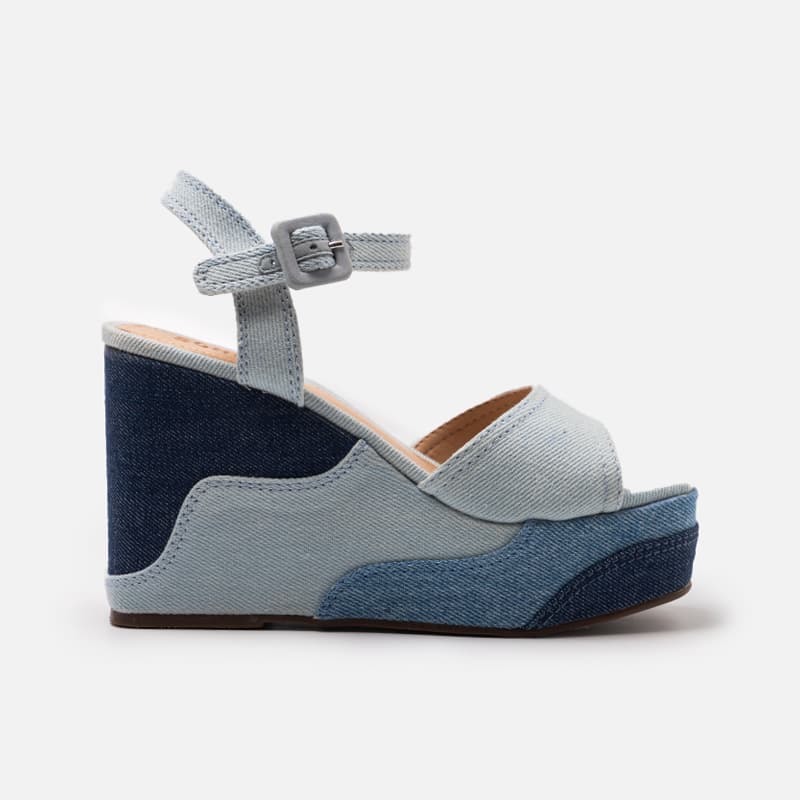 SANDÁLIA SCHUTZ PLATAFORMA ISABELLE JEANS JEANS