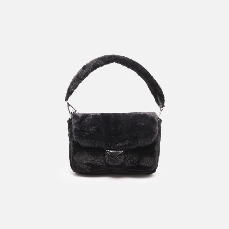 BOLSA SCHUTZ TIRACOLO MÉDIA FURRY PELO S50018 2095 PRETO