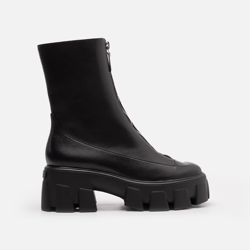 BOTA CARRANO ZIPPER TRATORADA COURO PRETO PRETO