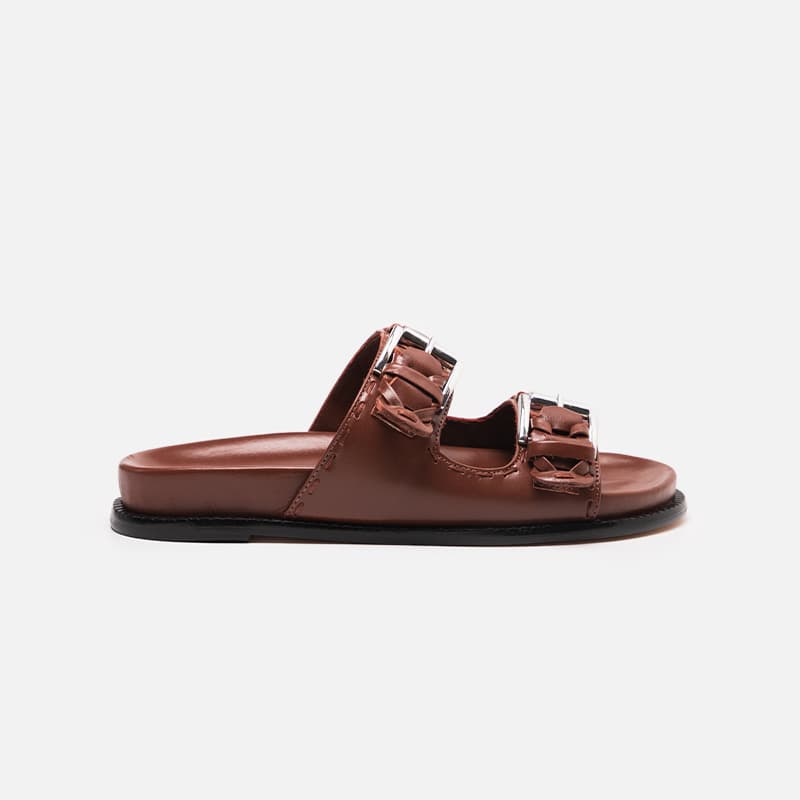 FLAT PAULA TORRES ELLEN COGNAC MARROM