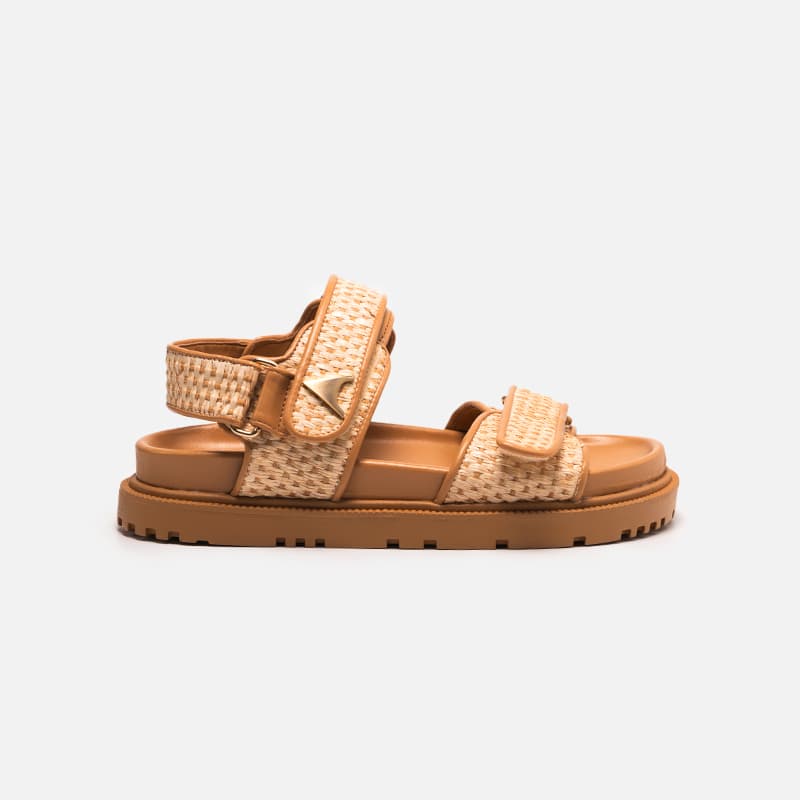 SANDALIA CARRANO PAPETE PALHA 696003 CARAMELO