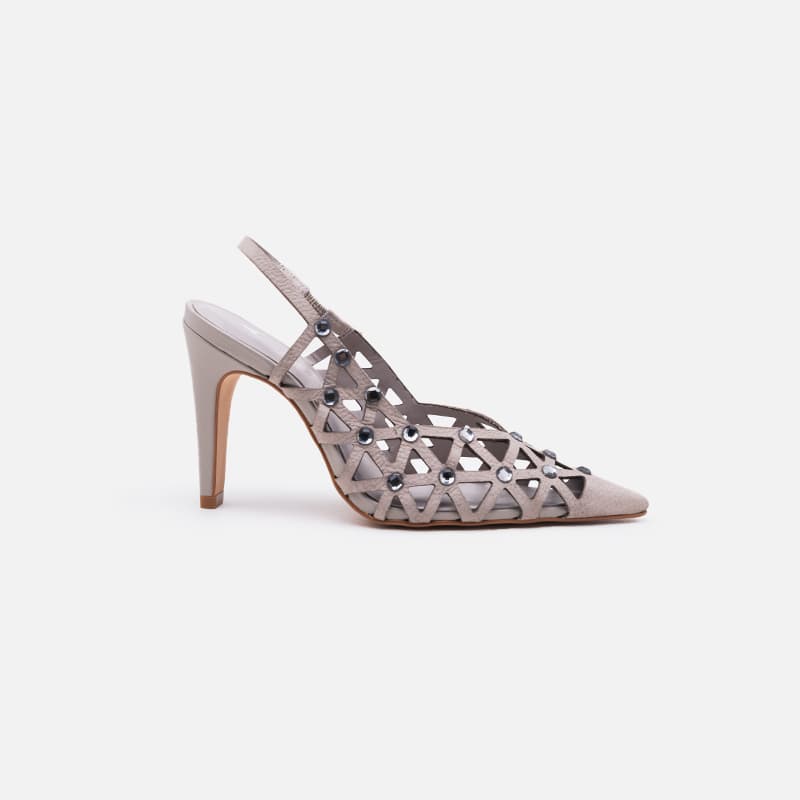 SCARPIN NOBUCK CINZA