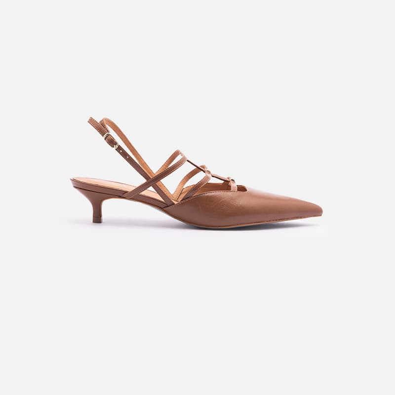 SLINGBACK BLOSSOM MARROM