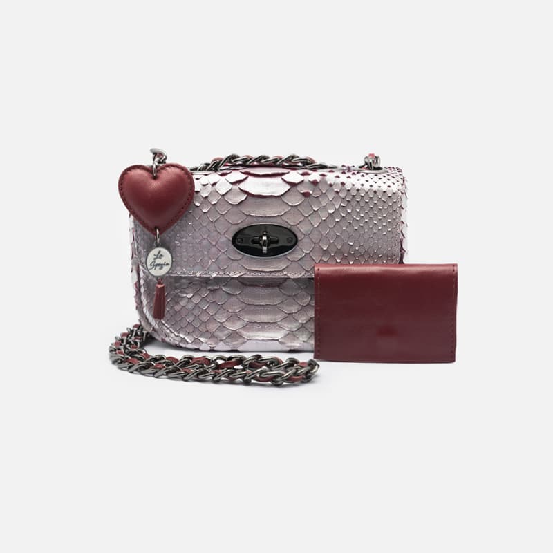 BOLSA LYS PYTHON PRATA