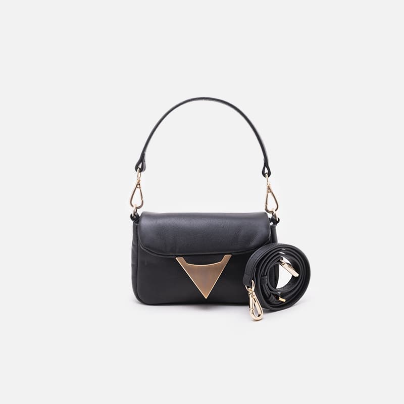 BOLSA DE COURO LEATHER PRETO