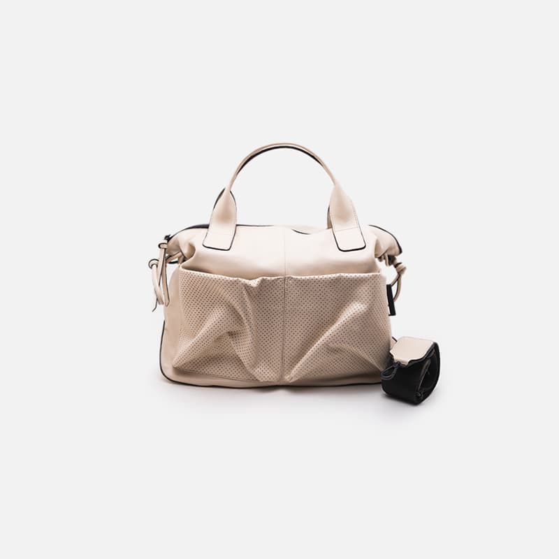 BOLSA LOUISE EM COURO OFF WHITE