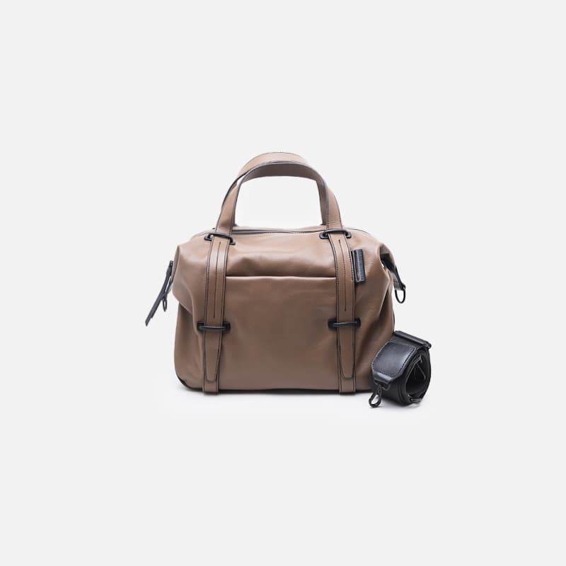 BOLSA LIVIA EM COURO CIMENTO