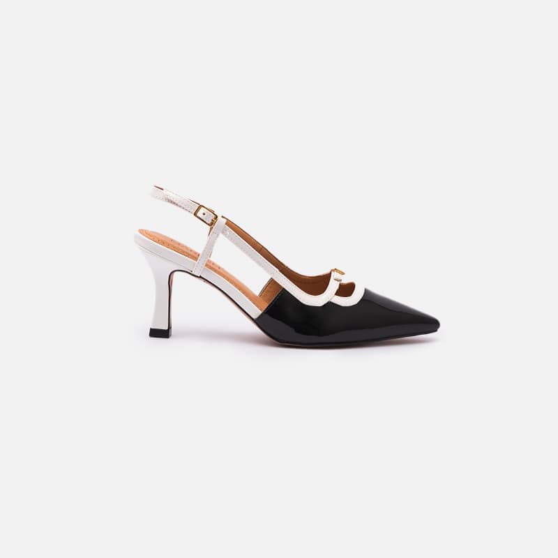 SCARPIN ALEXIA PRETO E BRANCO