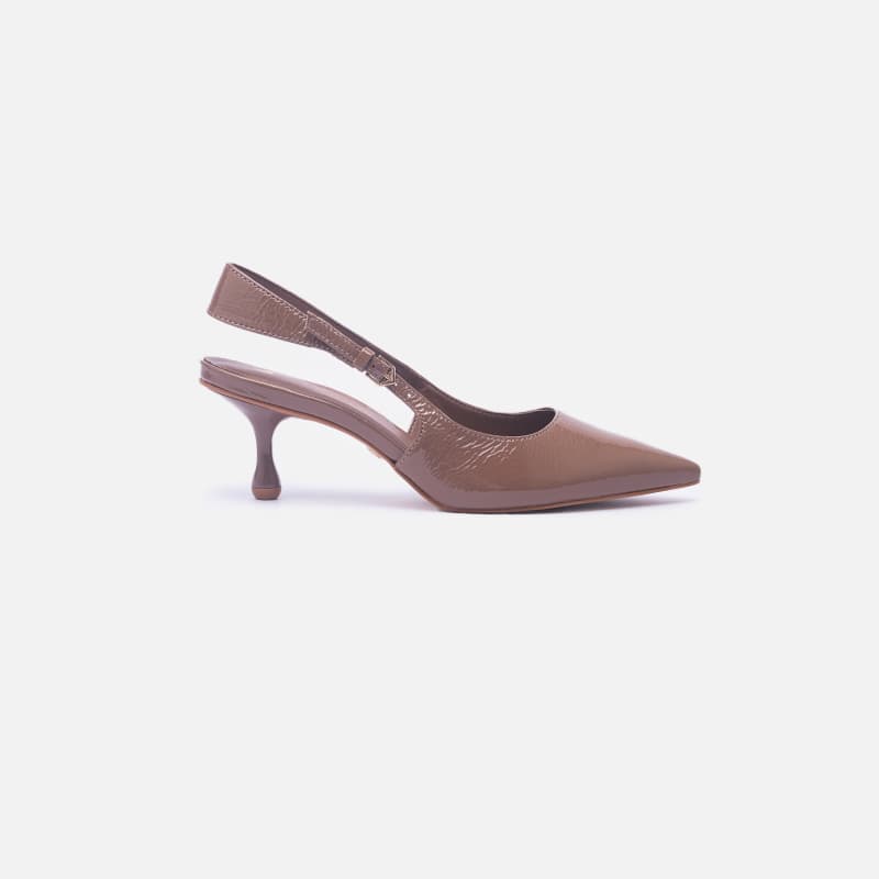 SLINGBACK VERNIZ MARROM