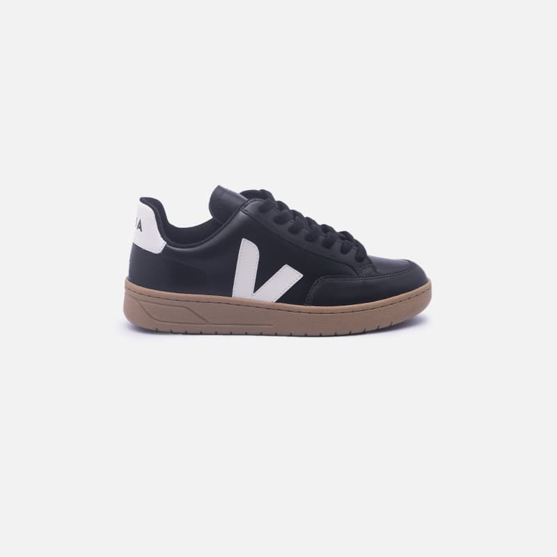 V-12 LEATHER BLACK WHITE DUNE