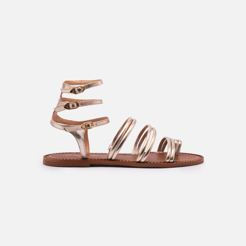 SANDALIA RASTEIRA TIRAS DUPLAS OURO LIGHT