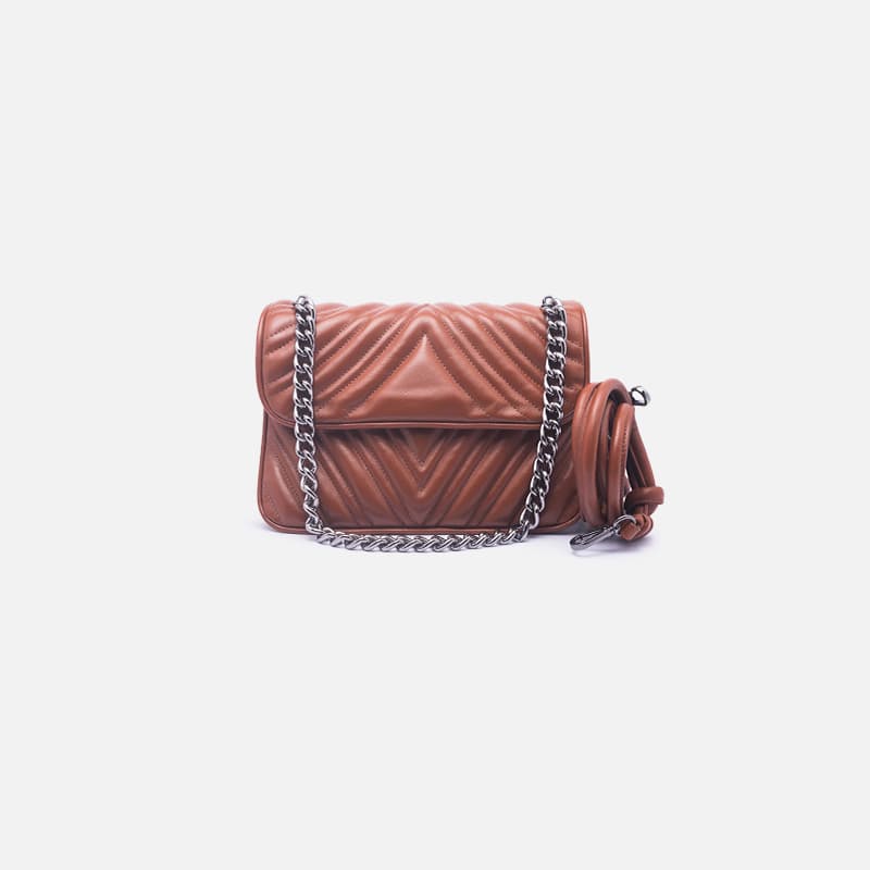 BOLSA LAIS EM COURO CARAMELO