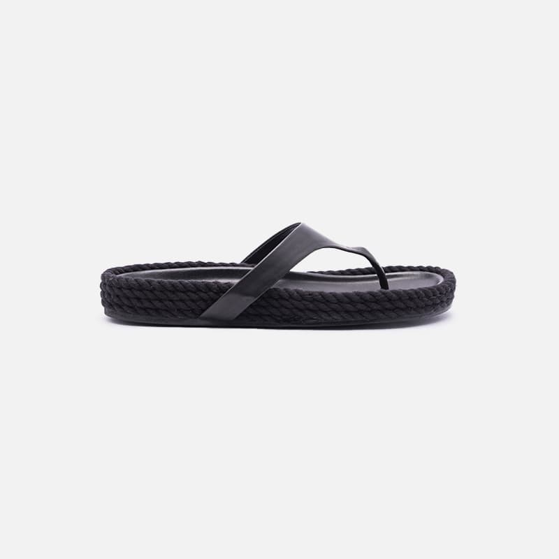 FLAT THONG SLIM CORDA PRETO