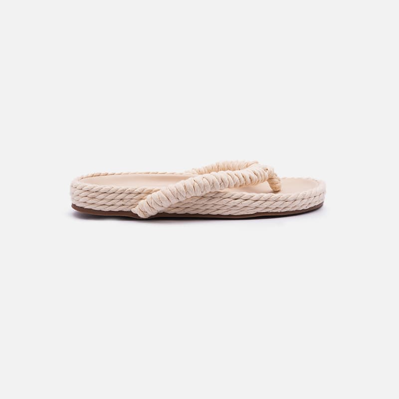 FLAT THONG SLIM CORDA OFF WHITE