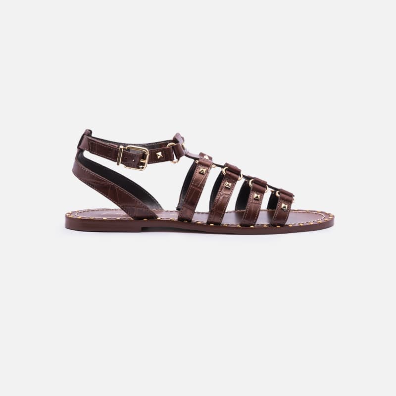 SANDALIA FISHER CROCO MARROM