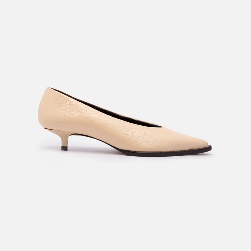 SCARPIN KITTEN HEEL CREAM