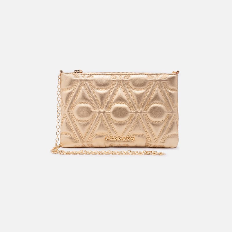 BOLSA EM COURO OURO