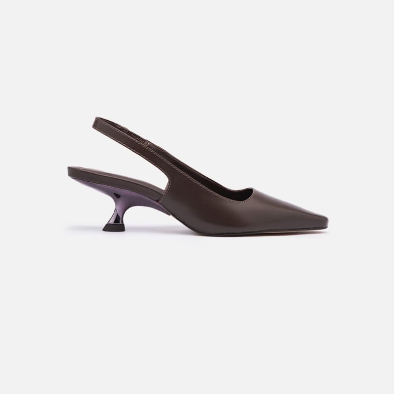 SLINGBACK CROCO MARROM