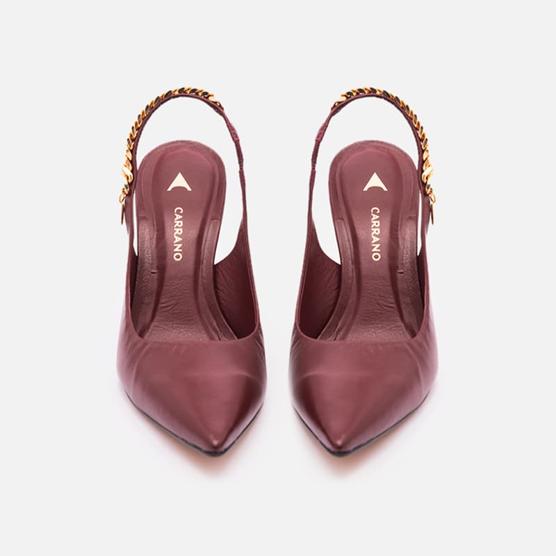 SLINGBACK CHAIN CHARM MARSALA