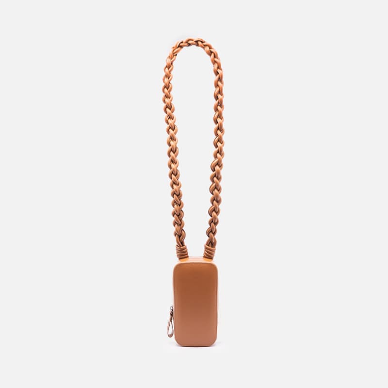 BOLSA ESTOJO TRENZA CARAMELO