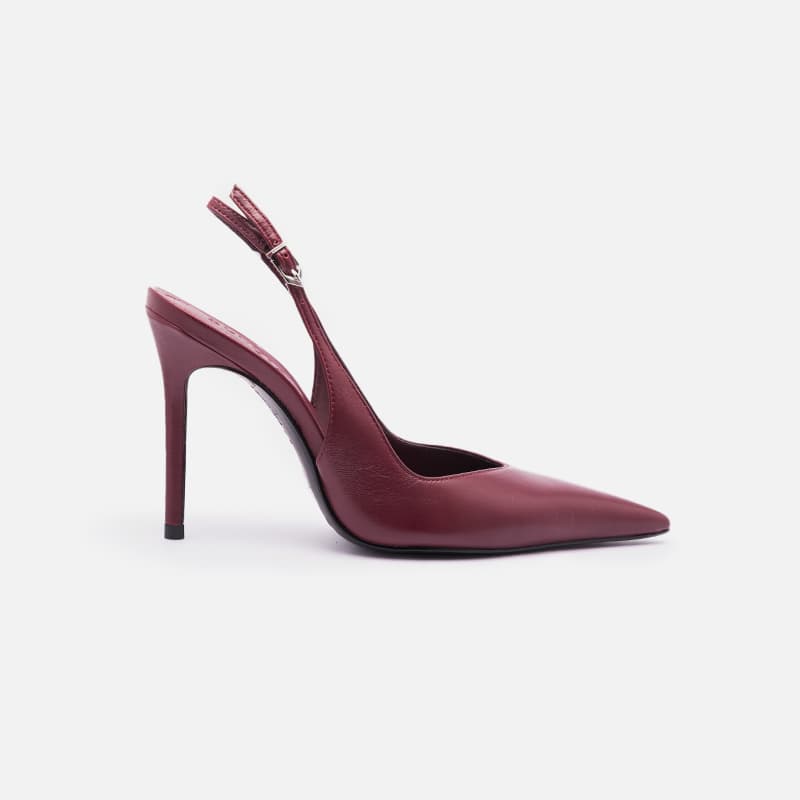 SLINGBACK COURO VINHO