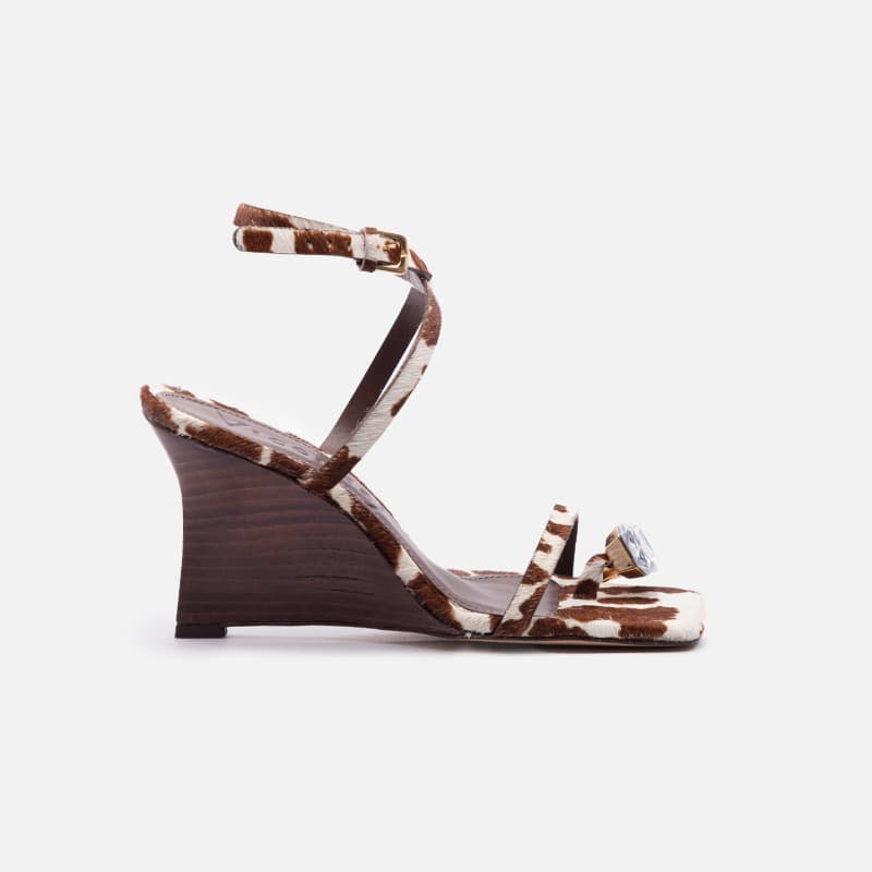 SANDALIA COW PRINT MARROM