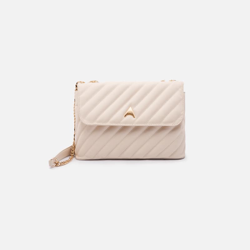 BOLSA EM COURO OFF WHITE