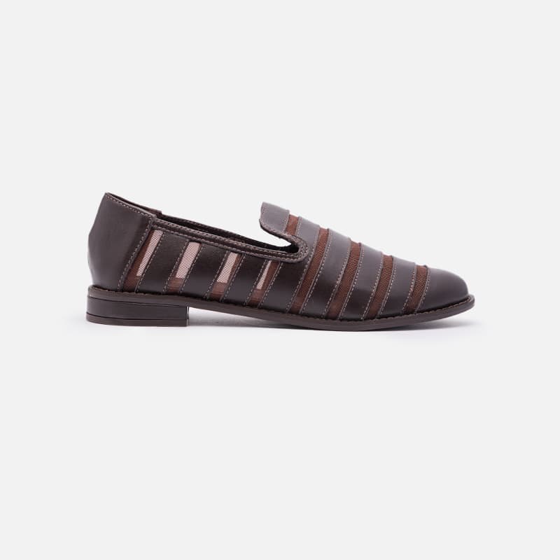 MOCASSIM COM TELA CAFE
