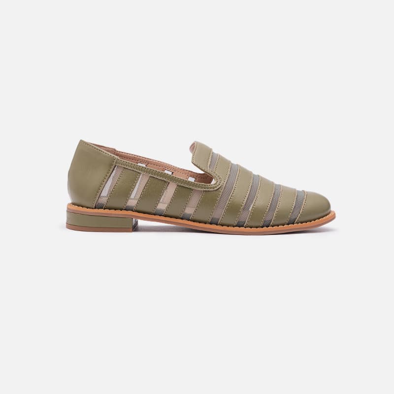MOCASSIM COM TELA OLIVA