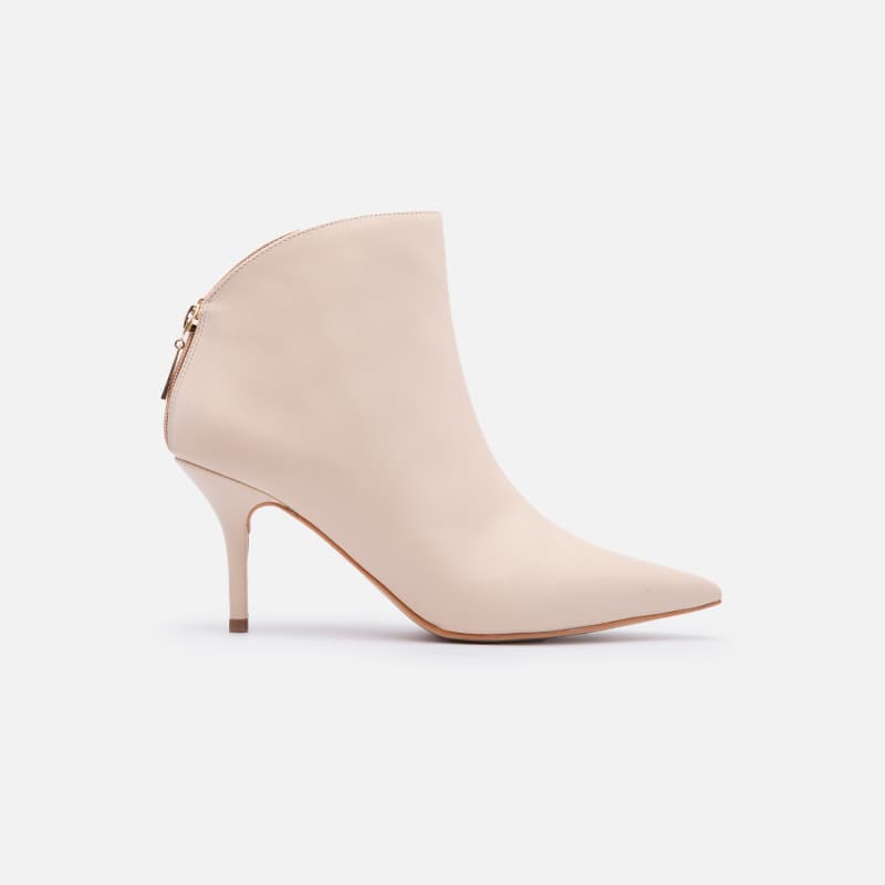 BOTA EM COURO OFF WHITE