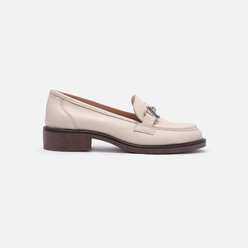 MOCASSIM EM COURO OFF WHITE